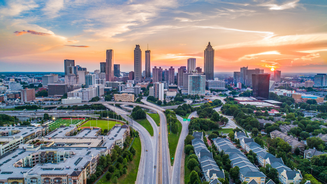 Atlanta, Georgia, USA Downtown Skyline Aerial Panorama